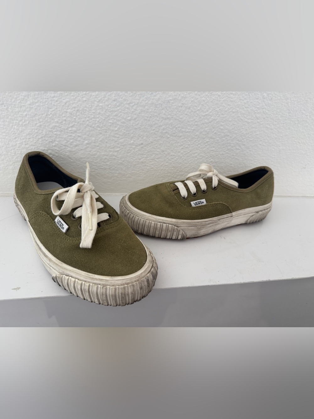 Vans Olive Canvas Lace-Up Sneakers